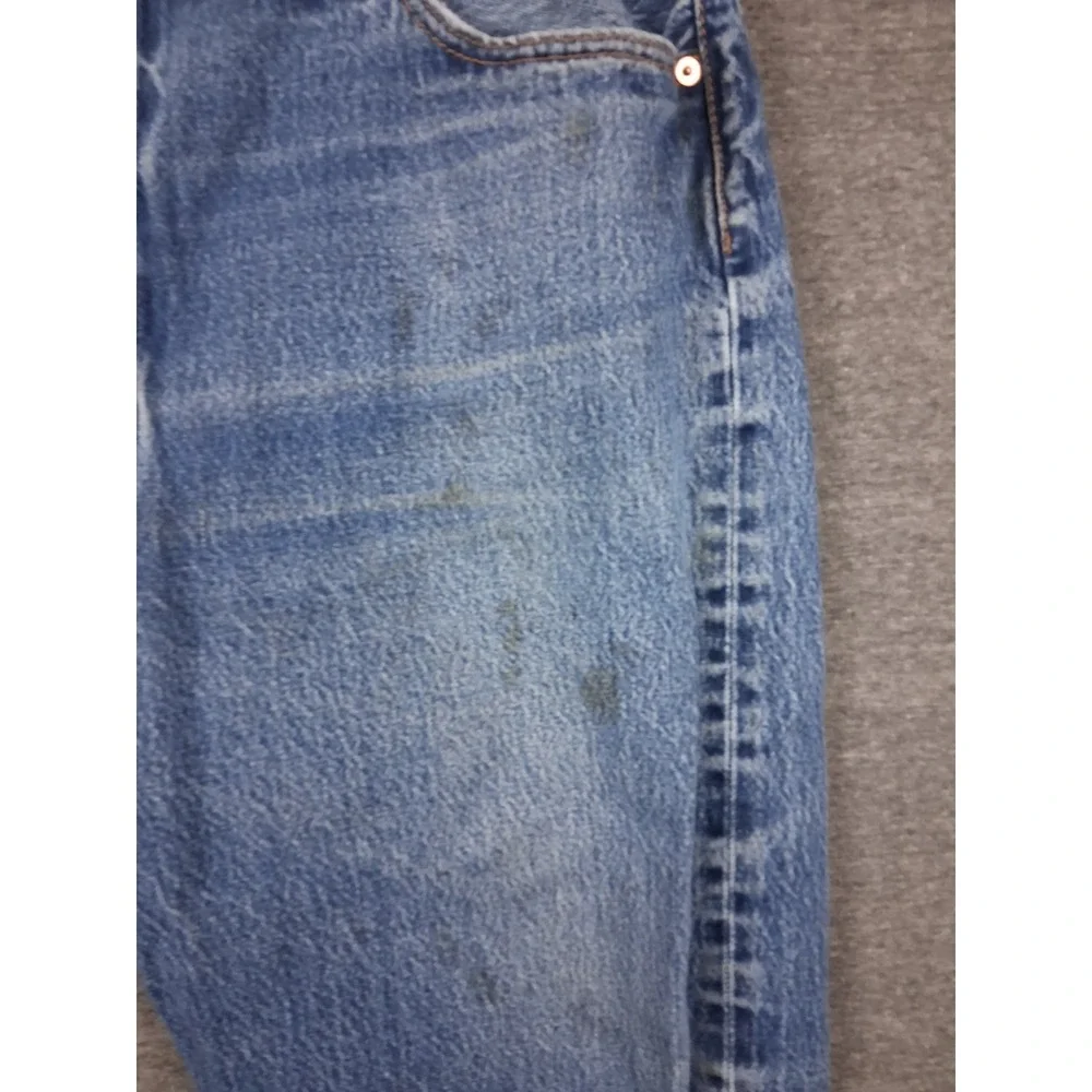 Levis Jeans Mens‎ 40x27 Blue Denim 501 USA Faded Button Fly Suspender